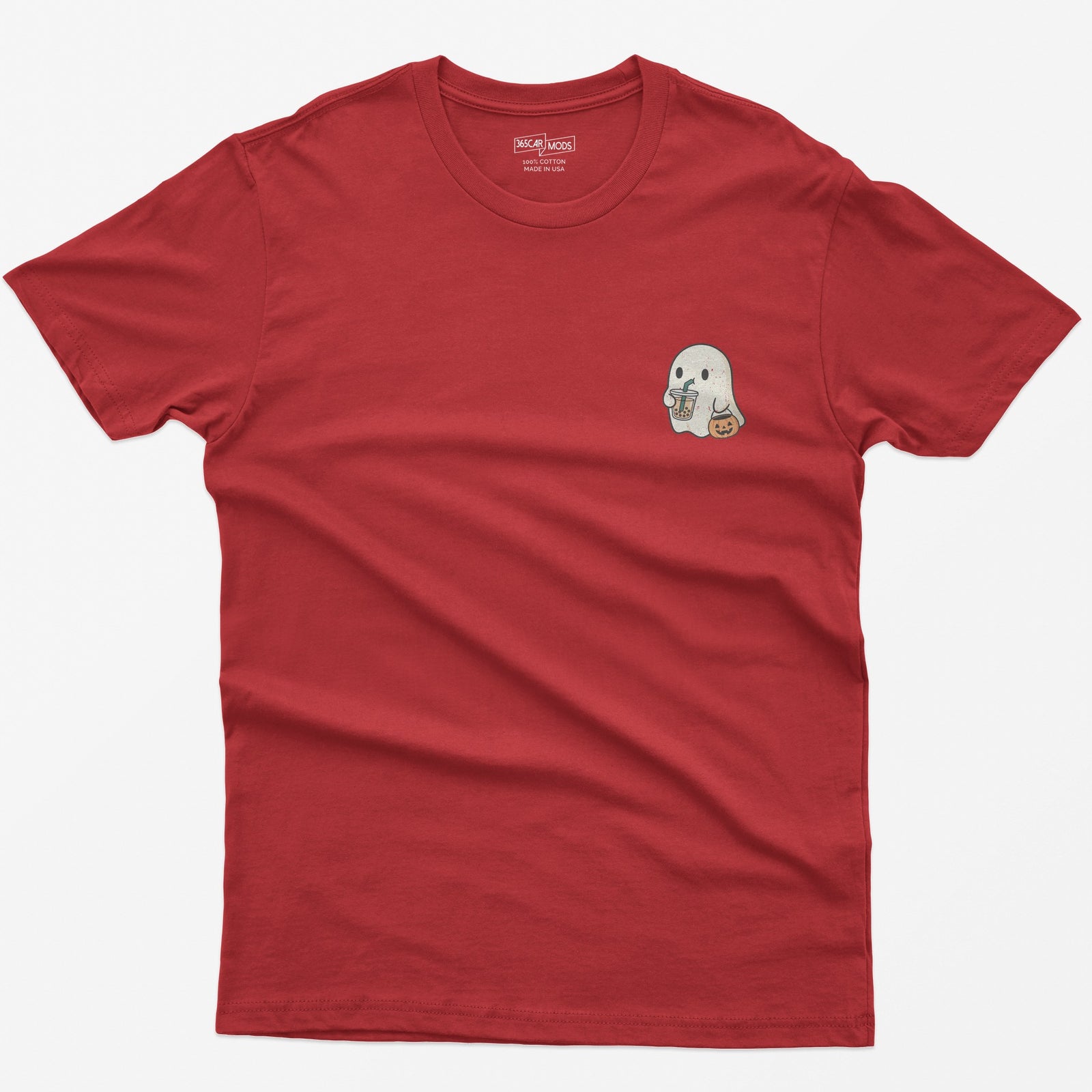 Tiny Ghost Boba T-Shirt - Red