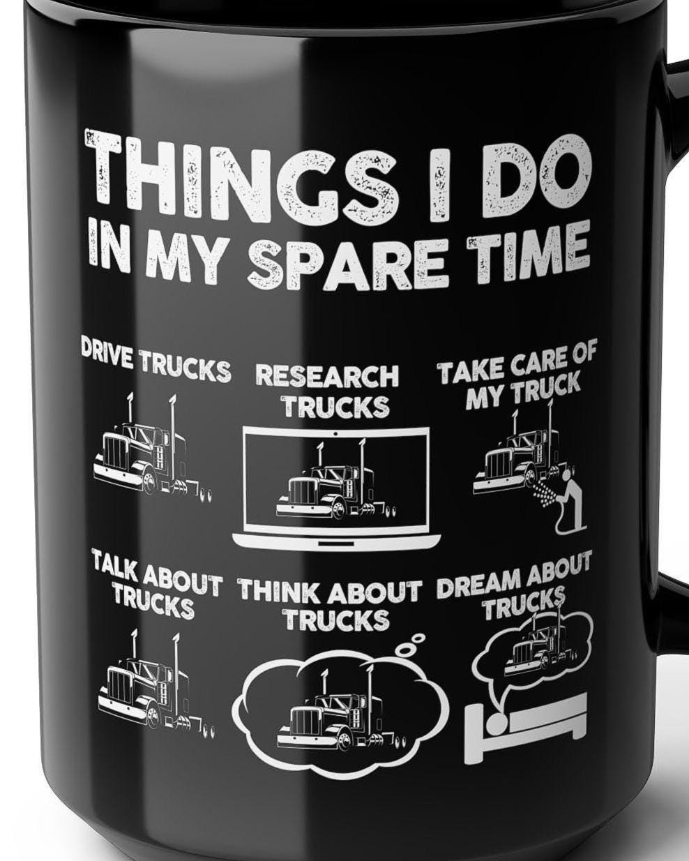 Things I Do in My Spare Time Trucker Mug - lifestyle photo