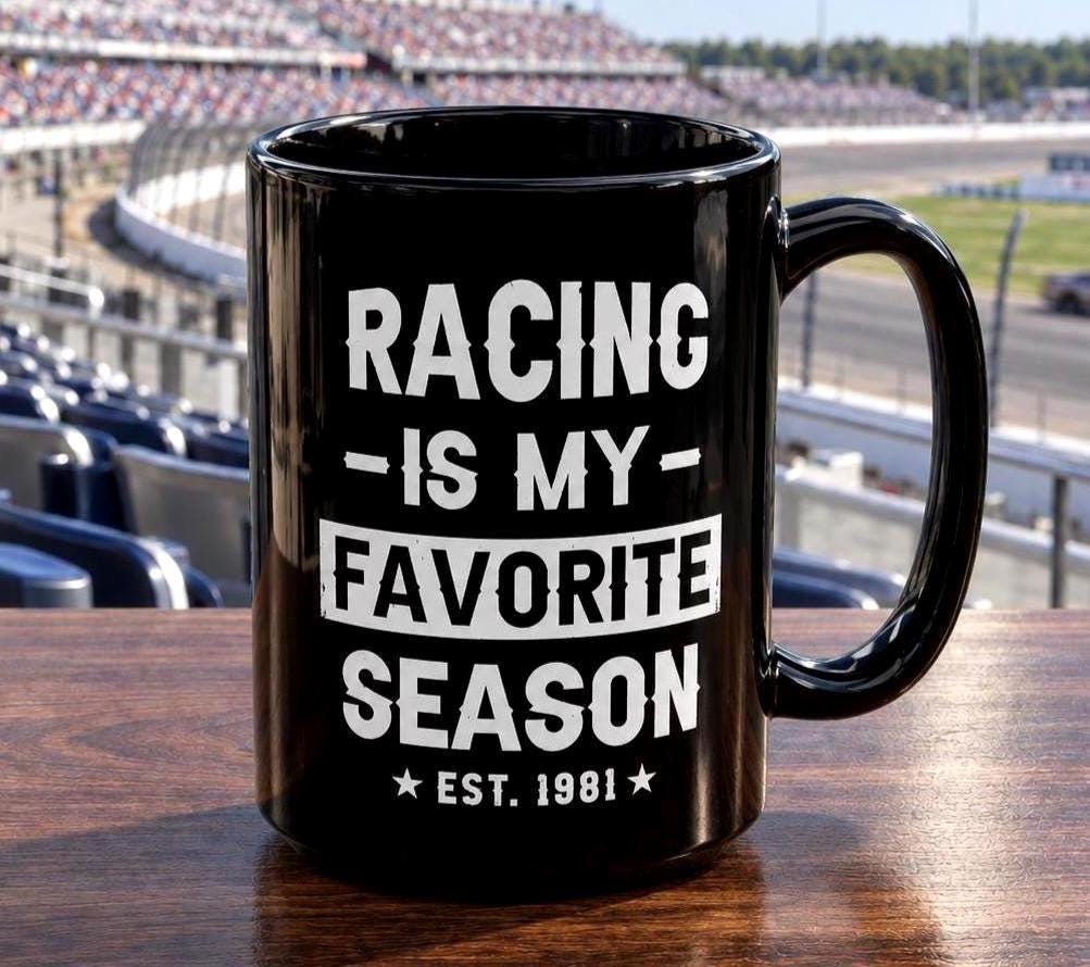 Racing Is My Favorite Season Mug - lifestyle photo
