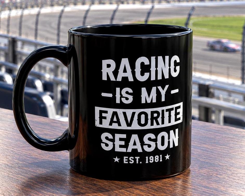 Racing Is My Favorite Season Mug - lifestyle photo