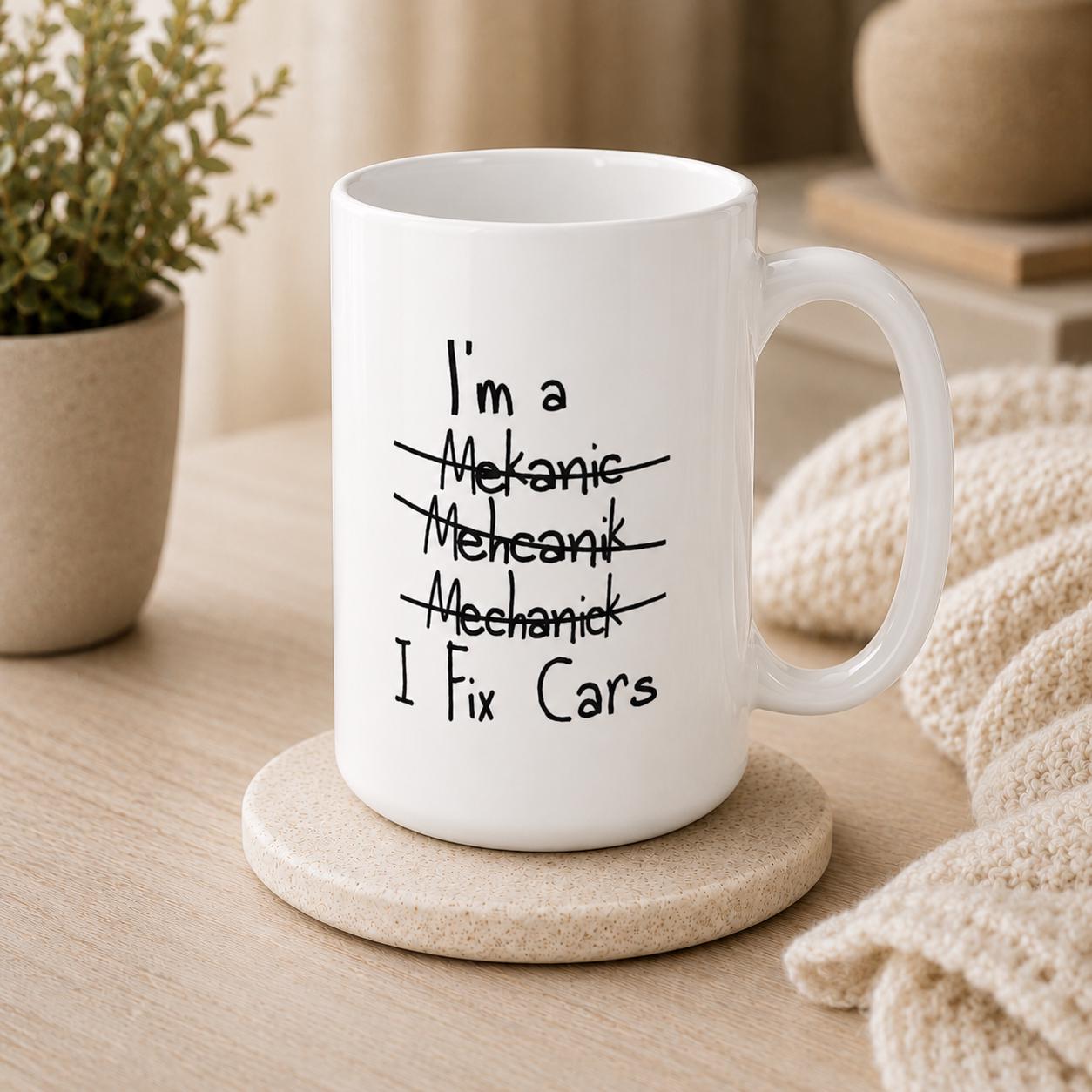I Fix Cars Coffee Mug - lifestyle photo