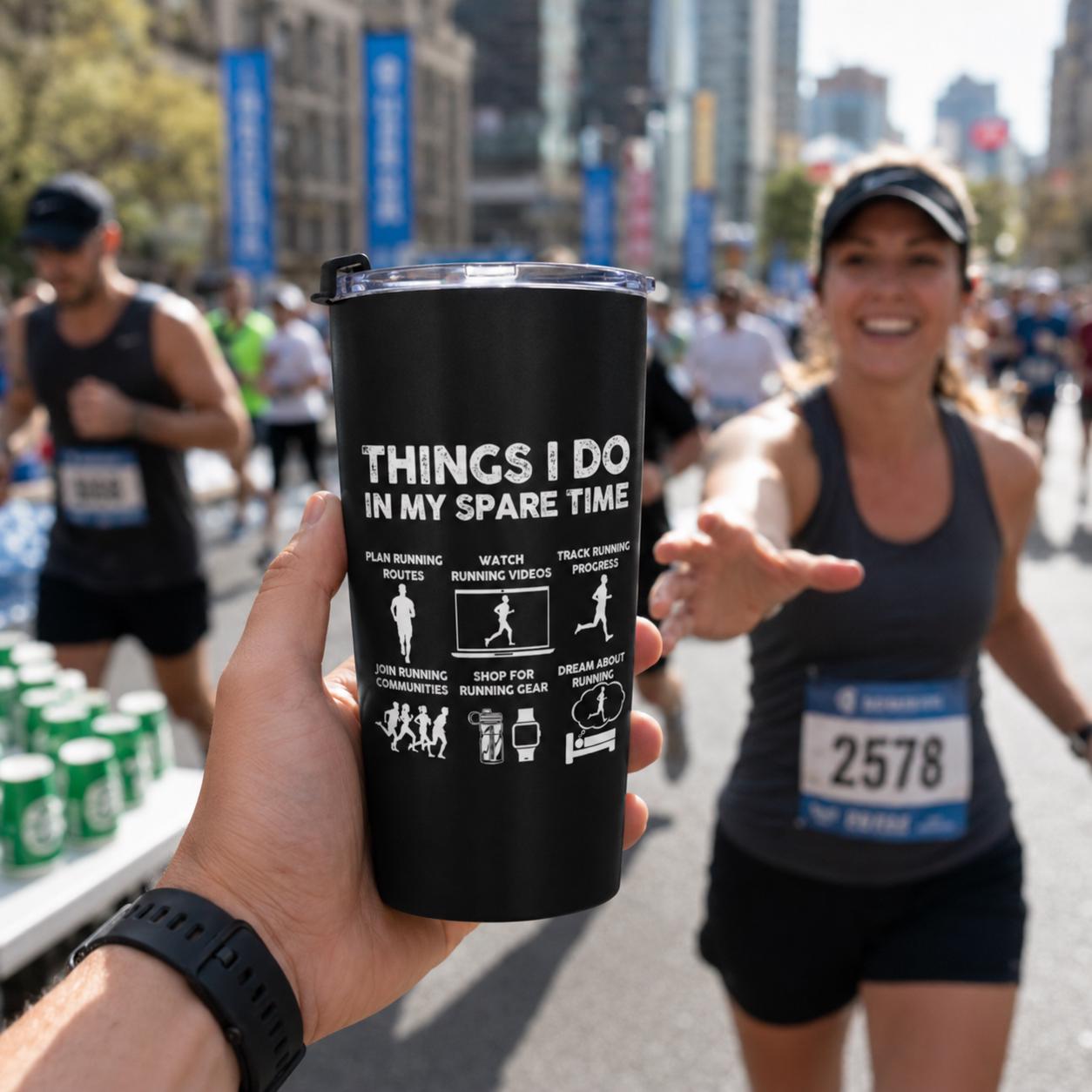 Things I Do in My Spare Time Running Tumbler - lifestyle photo