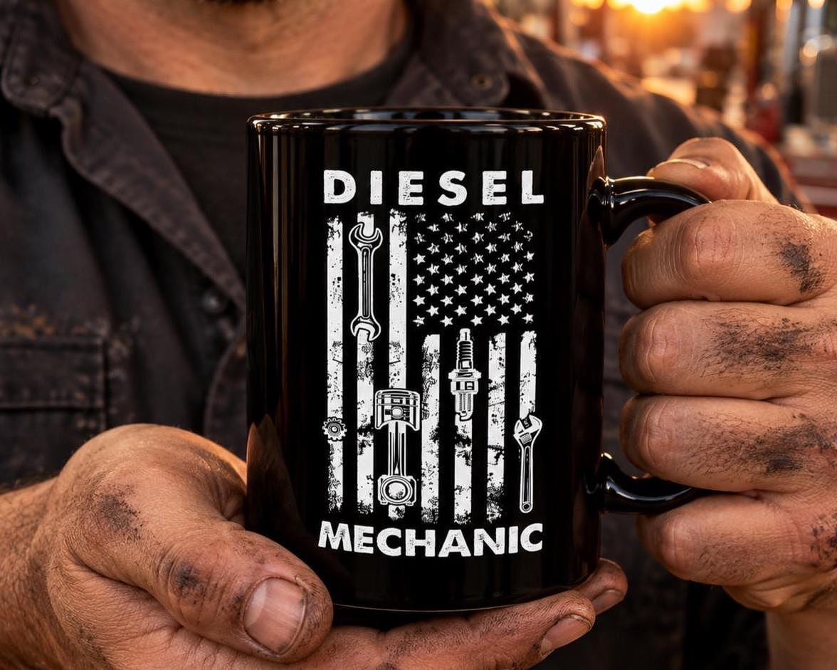 Diesel Mechanic Coffee Mug - lifestyle photo