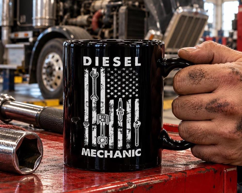 Diesel Mechanic Coffee Mug - lifestyle photo