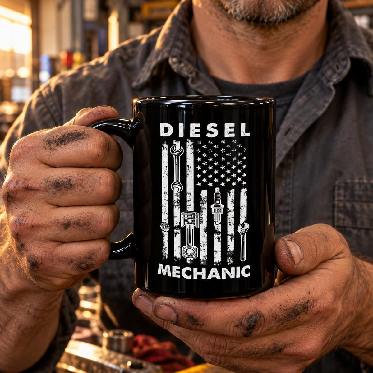 Diesel Mechanic Coffee Mug - lifestyle photo