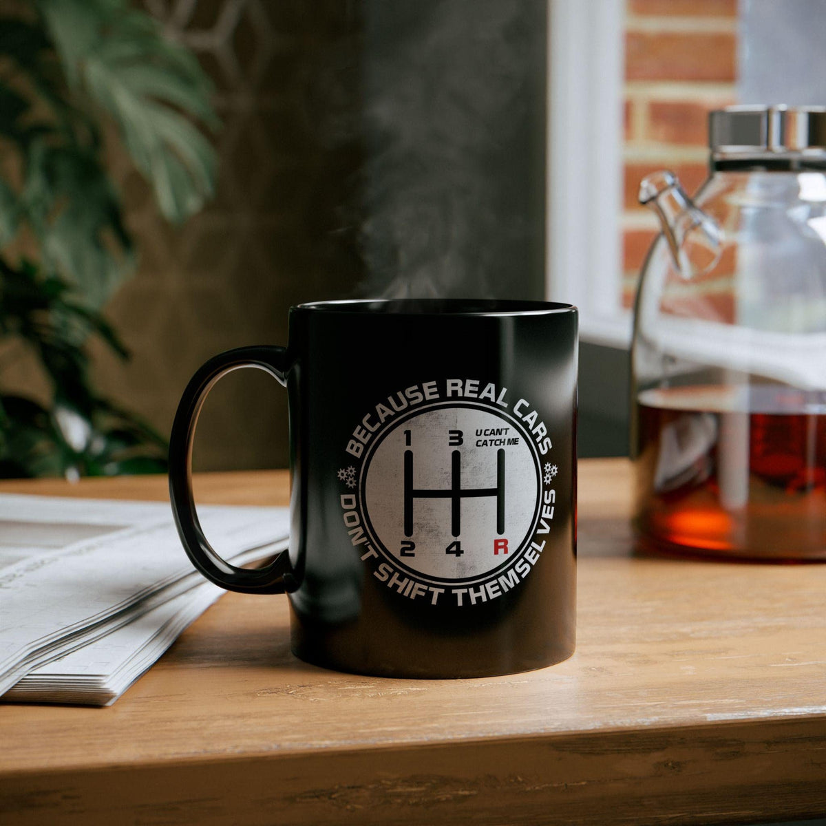 Real Cars Don't Shift Themselves Mug - lifestyle photo