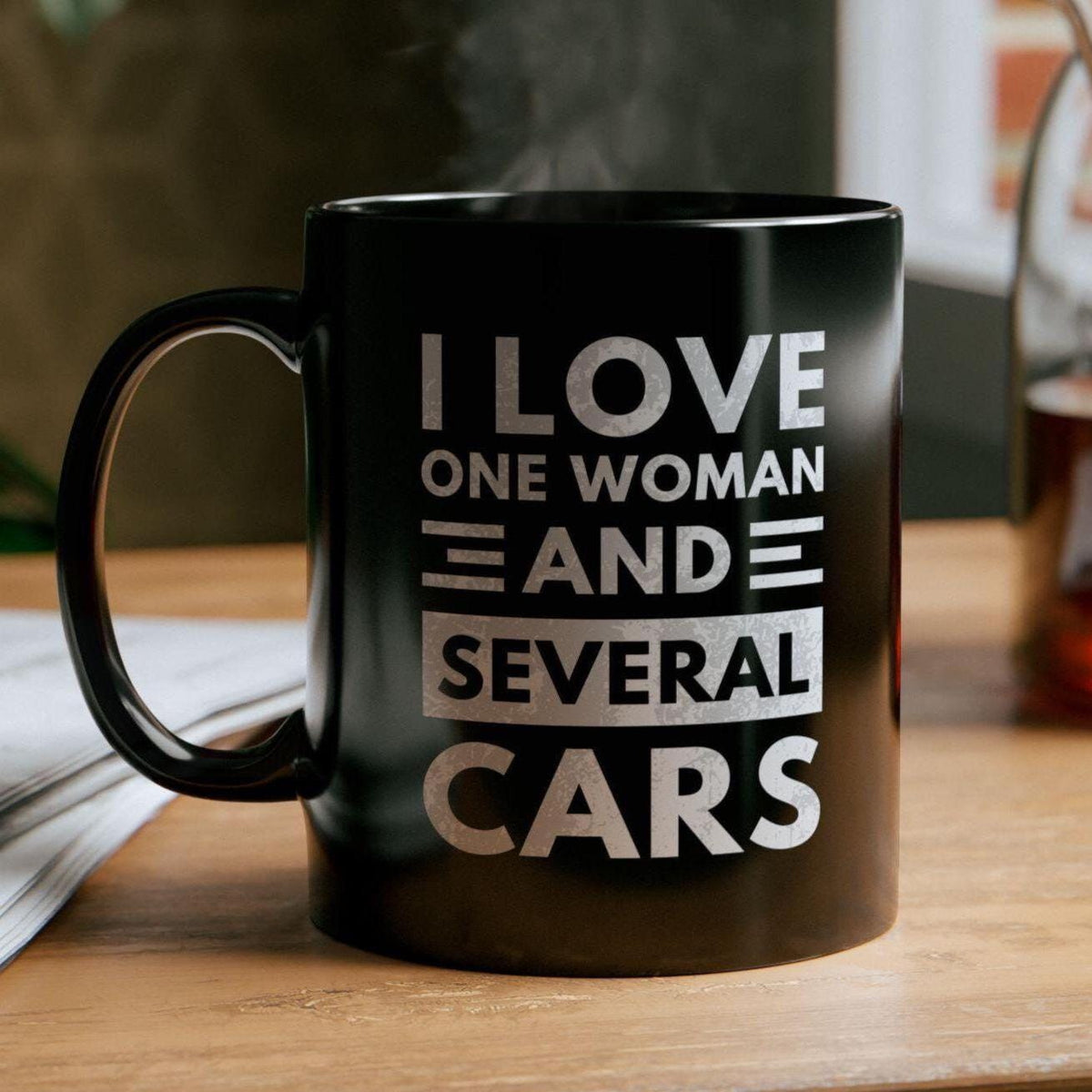 I Love One Woman and Several Cars Coffee Mug - lifestyle photo