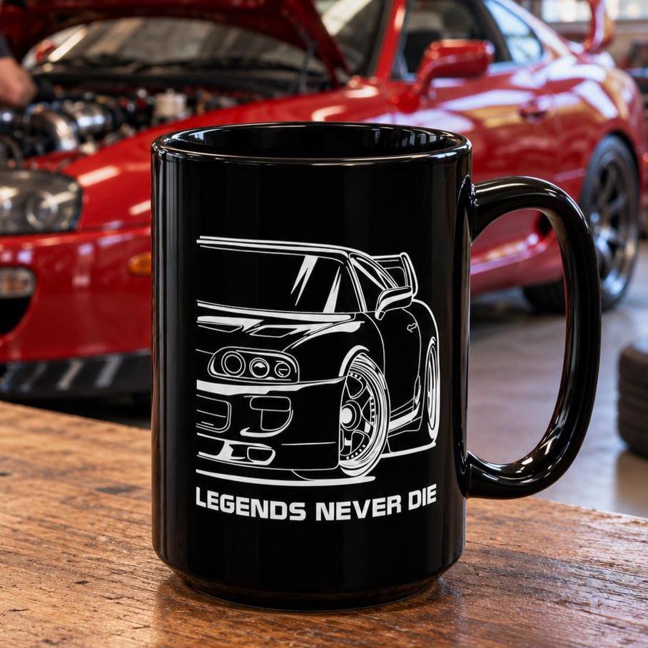 MKIV Supra Legends Never Die Coffee Mug - lifestyle photo