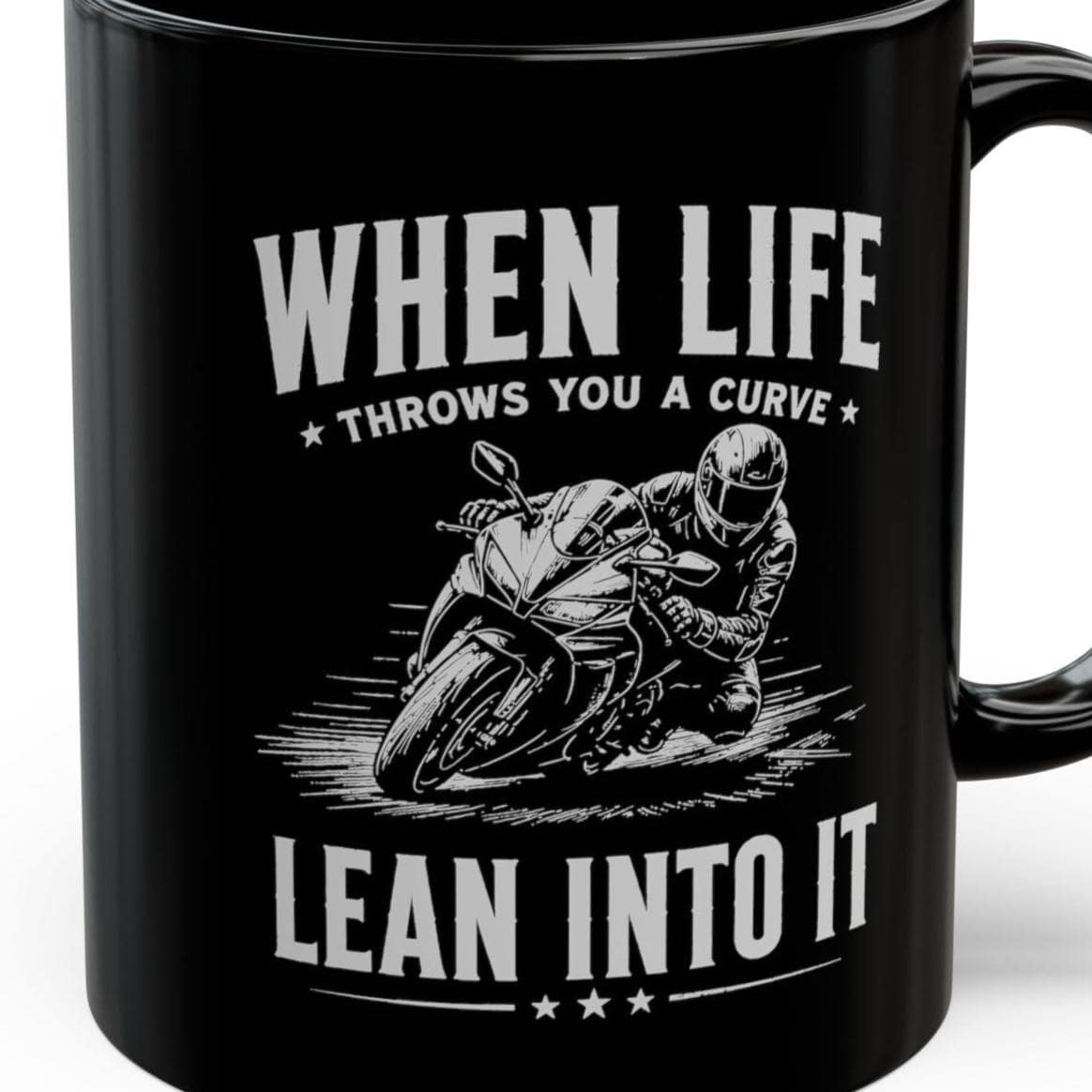 When Life Throws You a Curve Lean Into It Mug - lifestyle photo