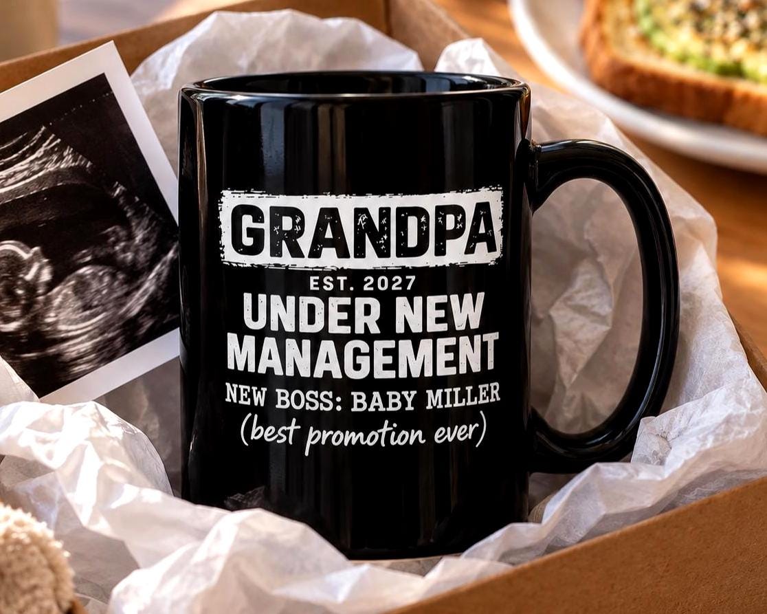 Grandpa Under New Management Coffee Mug - lifestyle photo