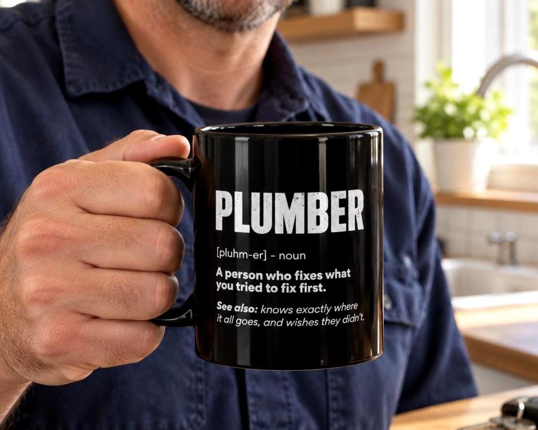 Plumber Definition Coffee Mug - lifestyle photo