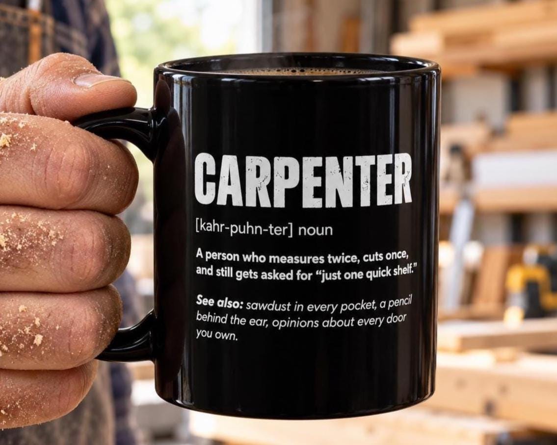 Carpenter Definition Coffee Mug - lifestyle photo