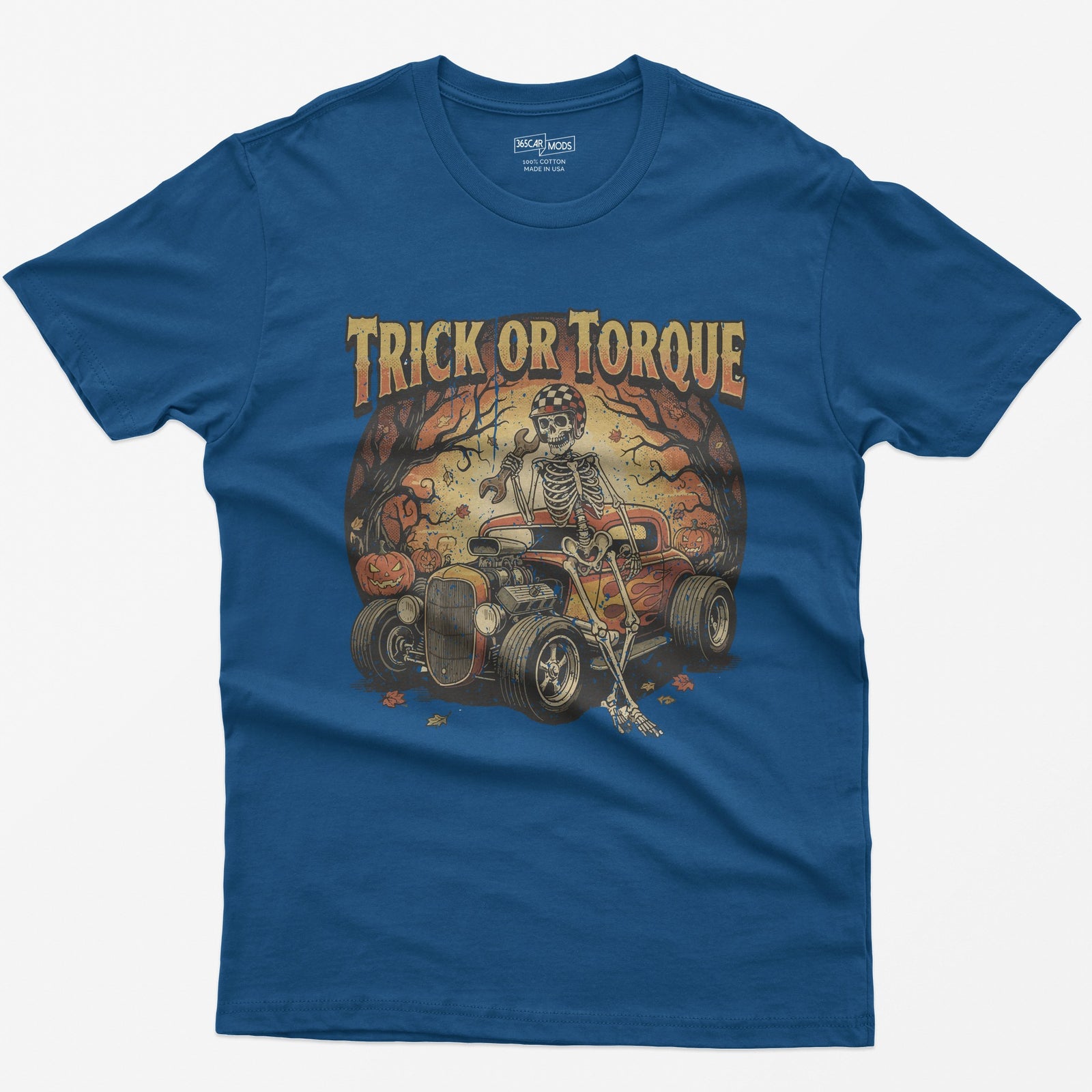 Trick or Torque Mechanic Skeleton T-Shirt - Royal