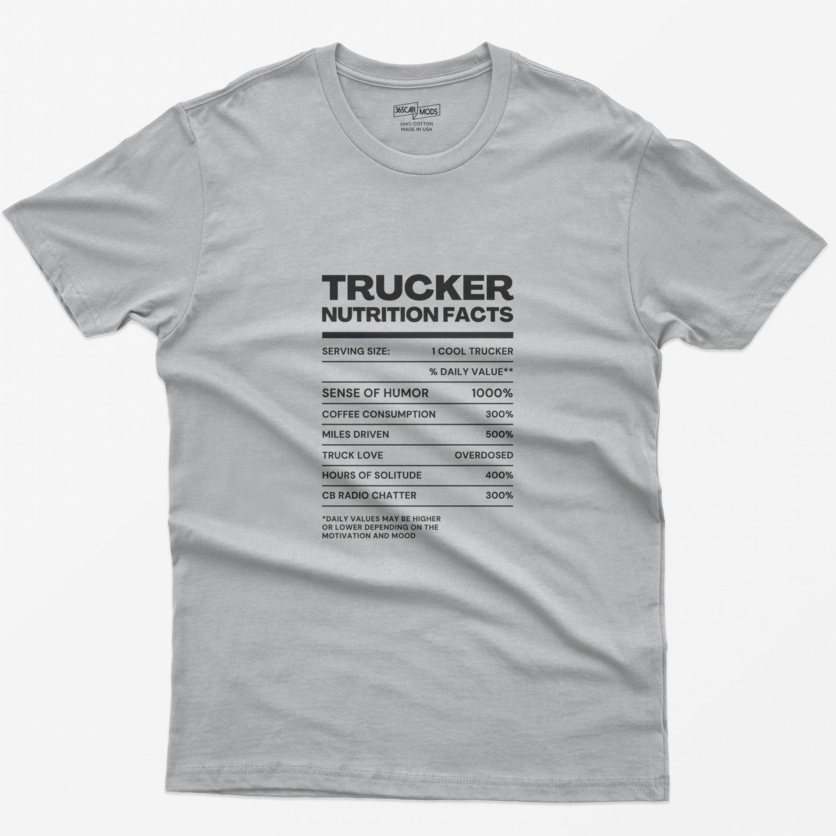 Trucker Nutrition Facts T-Shirt - Sport Grey