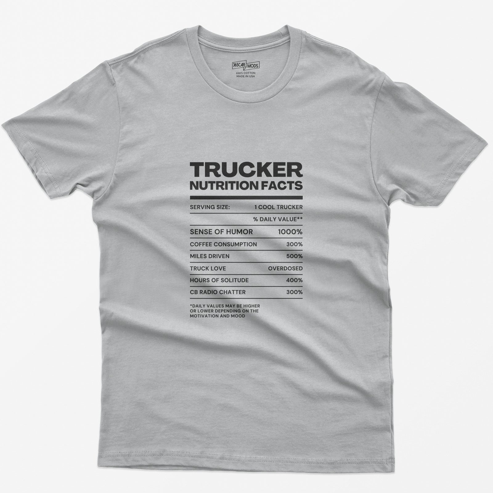 Trucker Nutrition Facts T-Shirt - Sport Grey