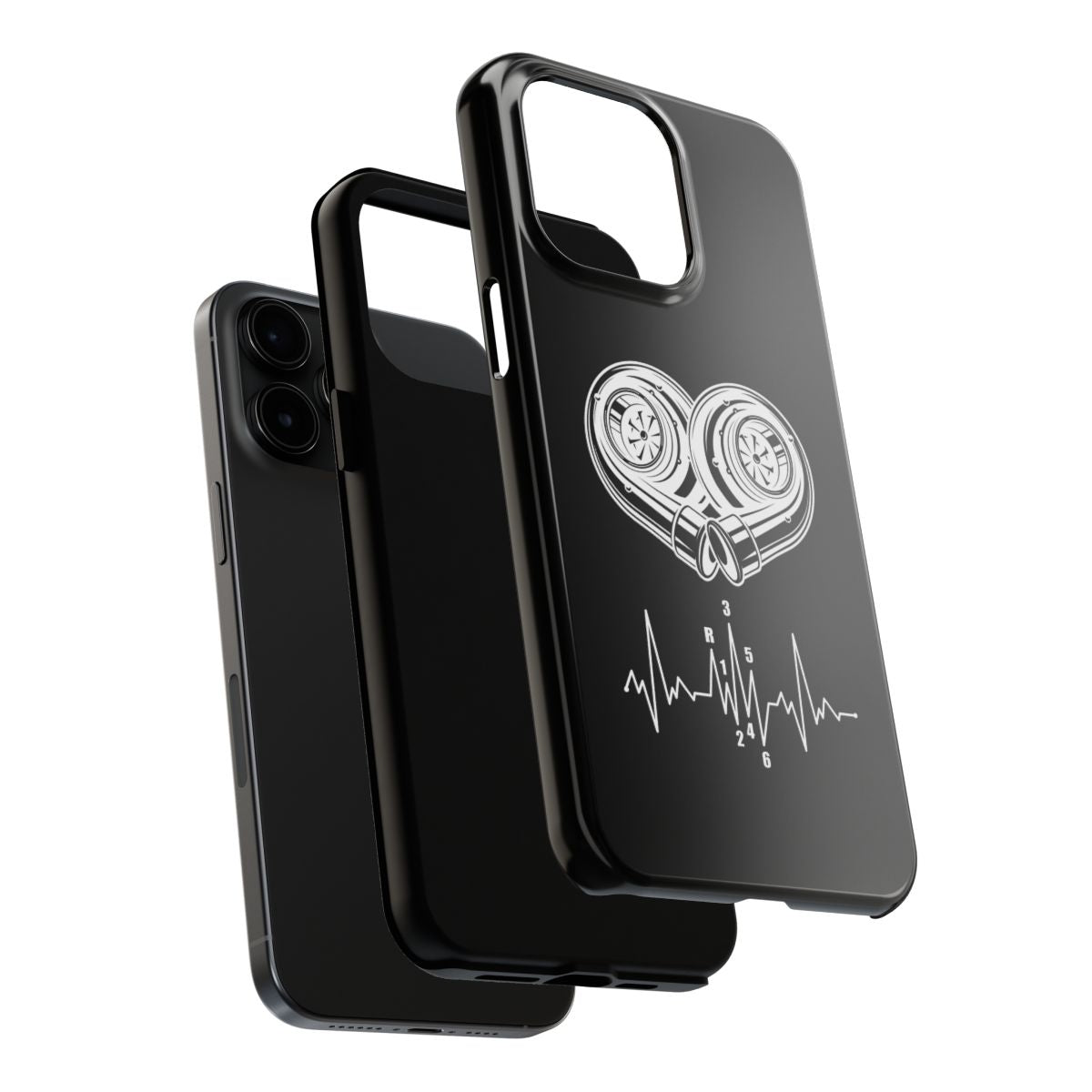 Turbo Heartbeat tough phone case, dual-layer construction