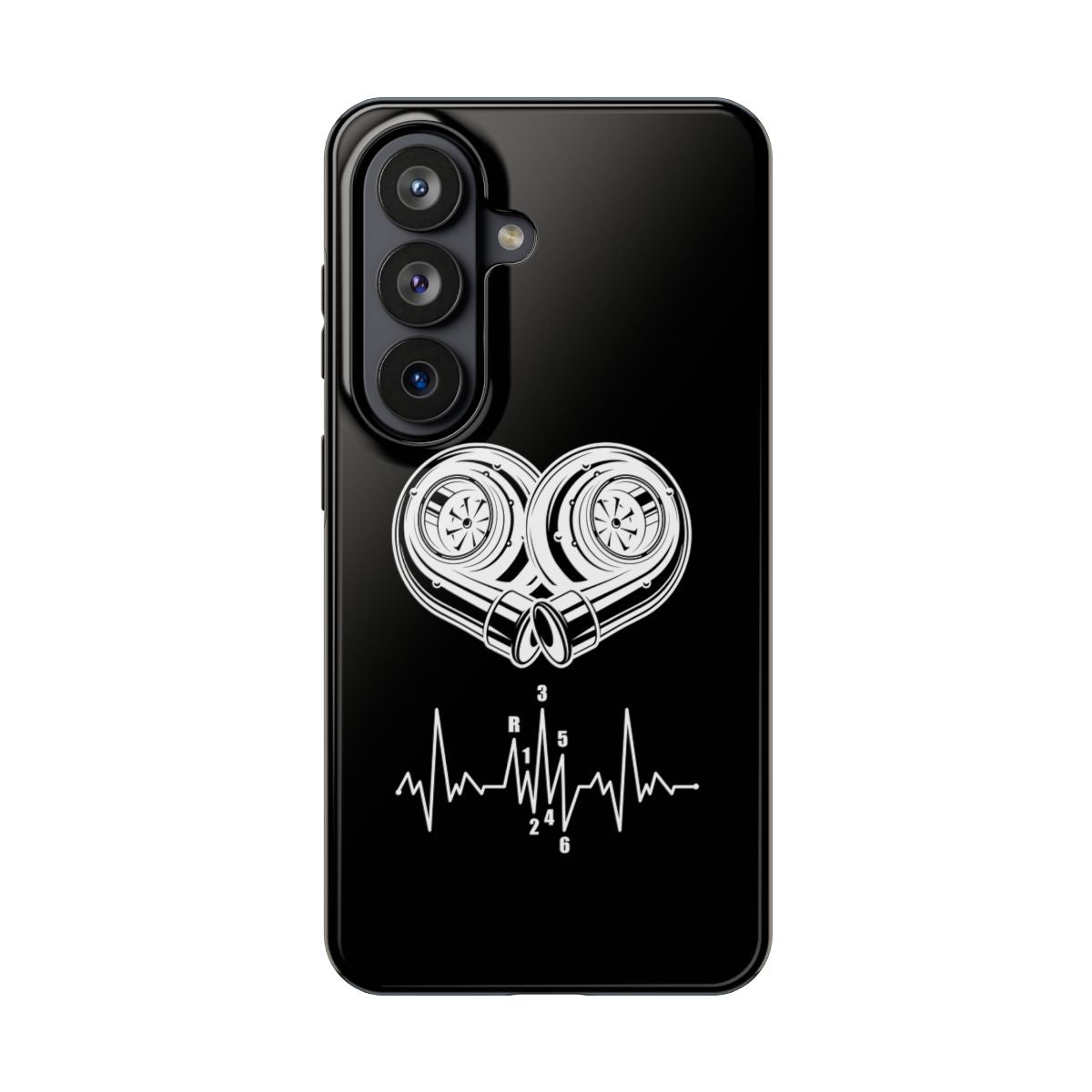 Turbo Heartbeat tough phone case on Samsung Galaxy S26, back view