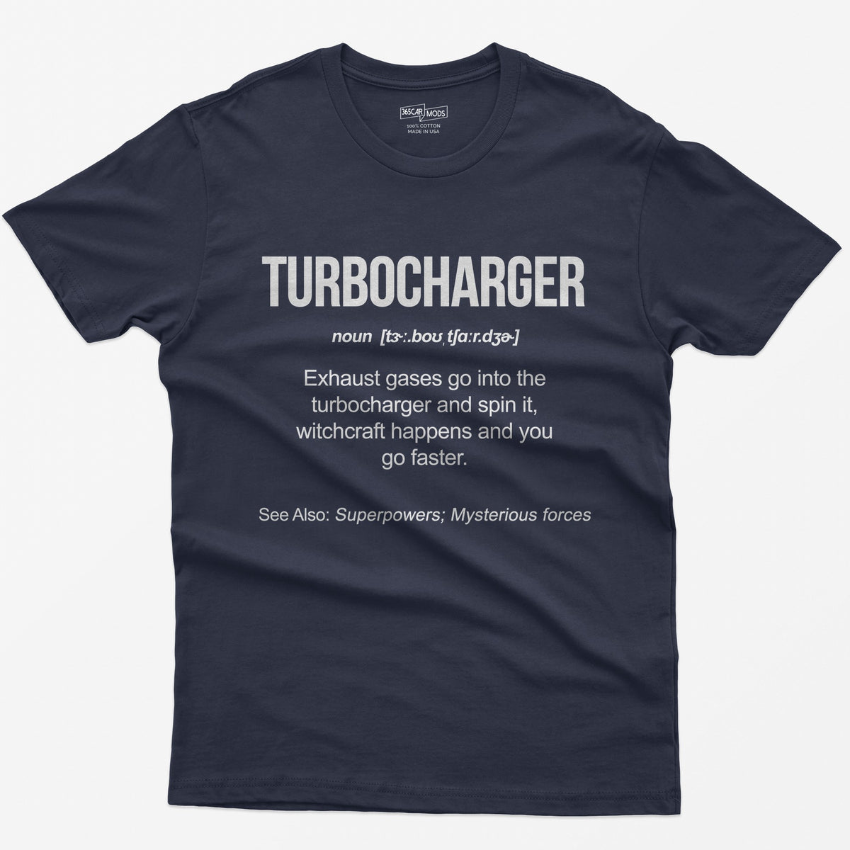 Turbocharger Car T-Shirt - Navy