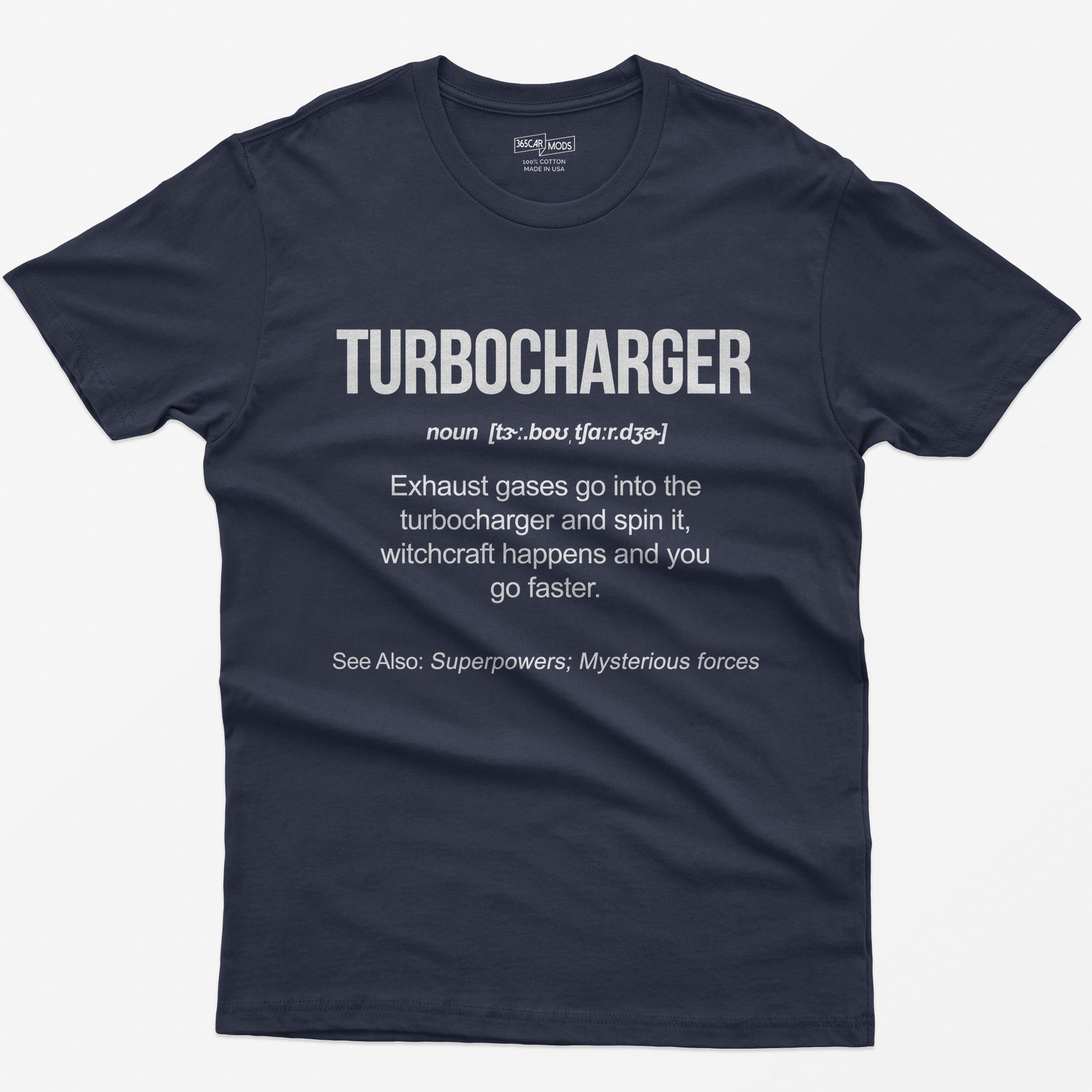 Turbocharger Car T-Shirt - Navy