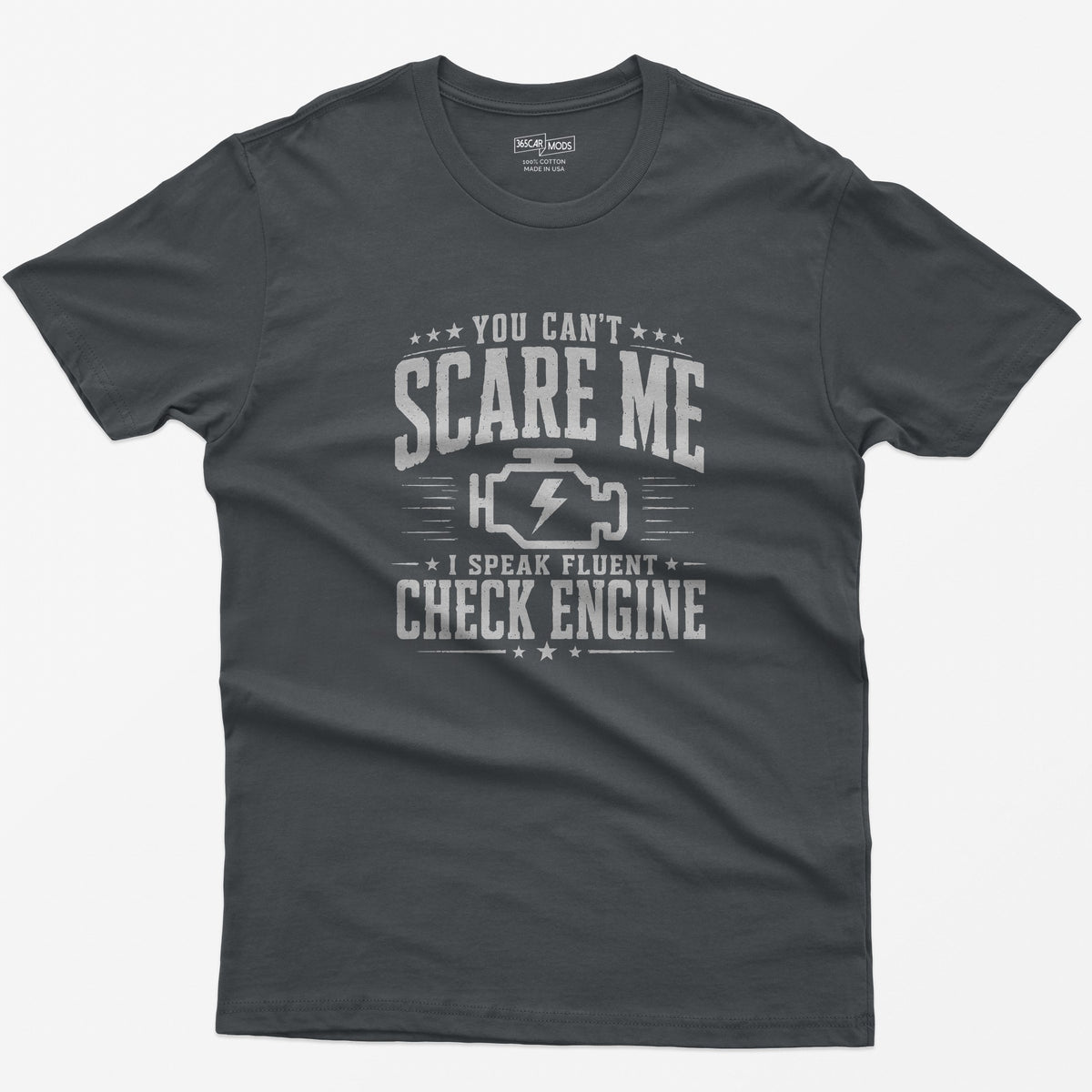 Vintage Check Engine T-Shirt - Charcoal