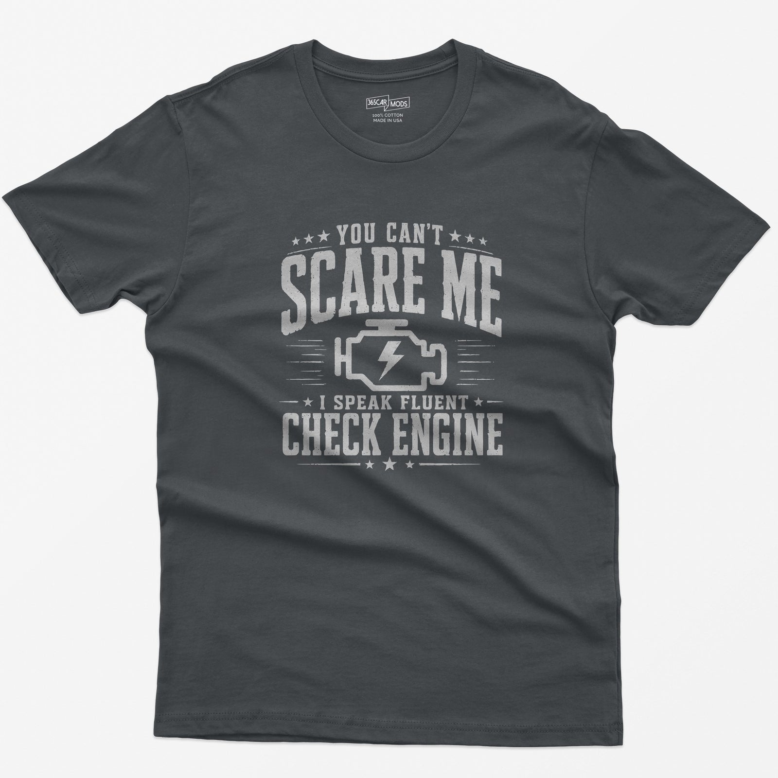 Vintage Check Engine T-Shirt - Charcoal