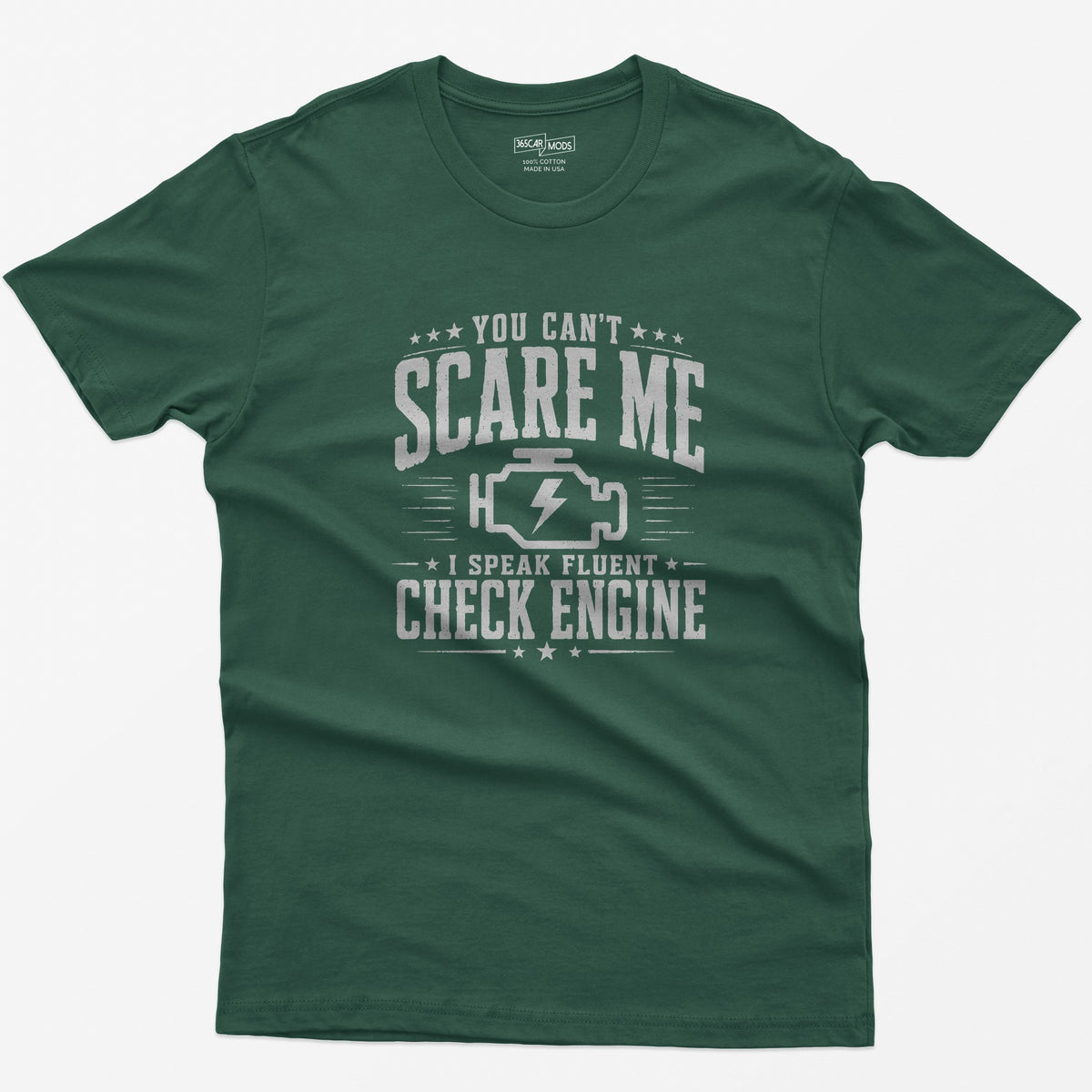 Vintage Check Engine T-Shirt - Forest Green