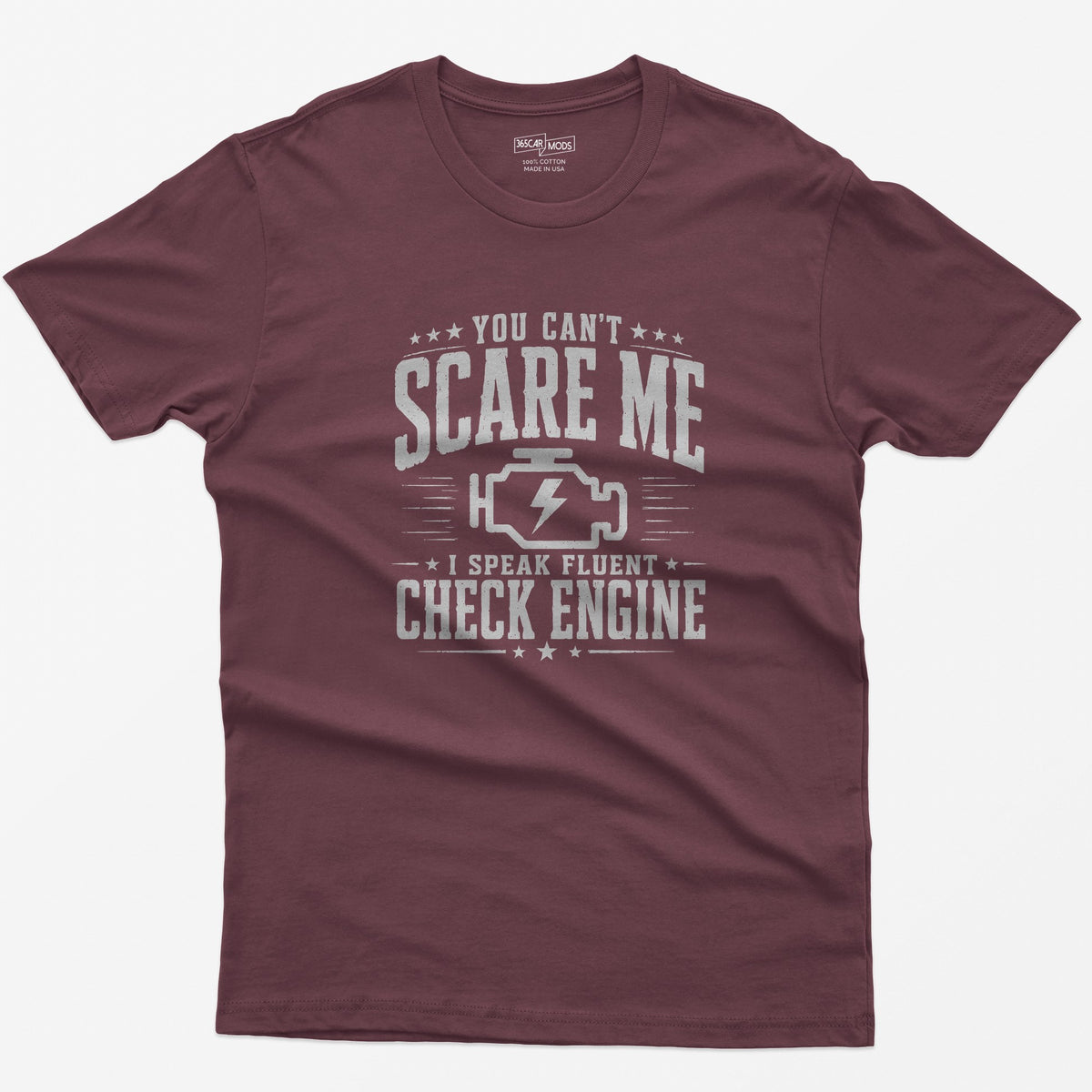 Vintage Check Engine T-Shirt - Maroon