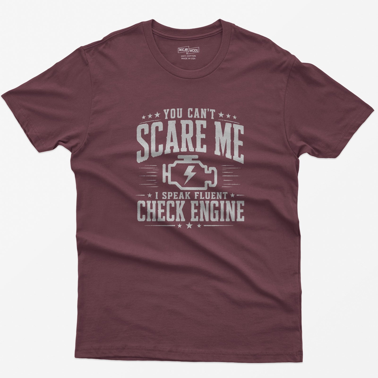 Vintage Check Engine T-Shirt - Maroon