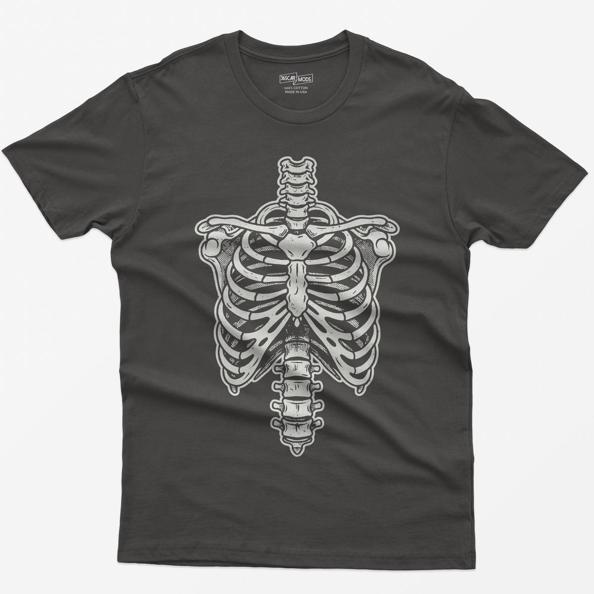 Vintage Rib Cage Skeleton T-Shirt - Dark Heather