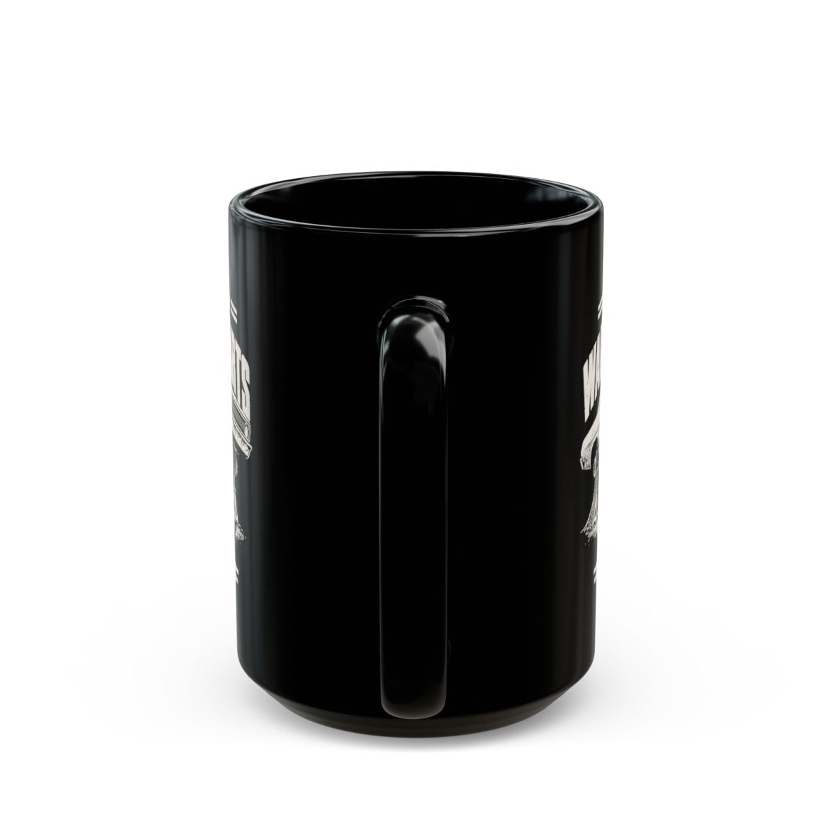 Waiting on Parts Personalized Garage Mug - 15oz black coffee mug, back view