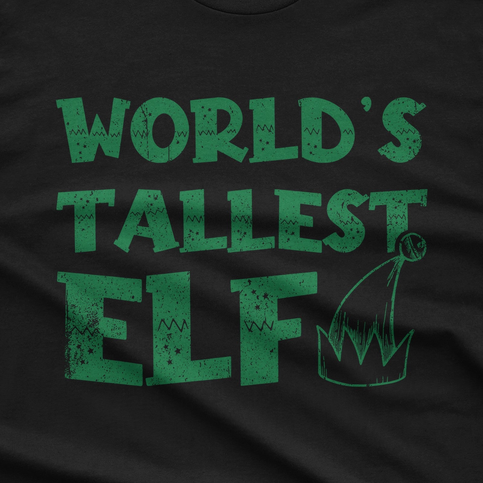 World's Tallest Elf T-Shirt design close-up