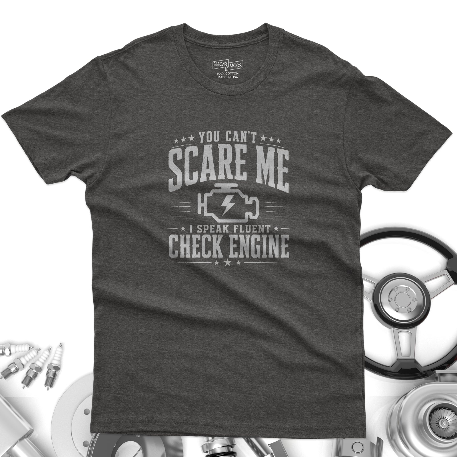 Vintage Check Engine T-Shirt | Distressed Car Guy Gift Tee