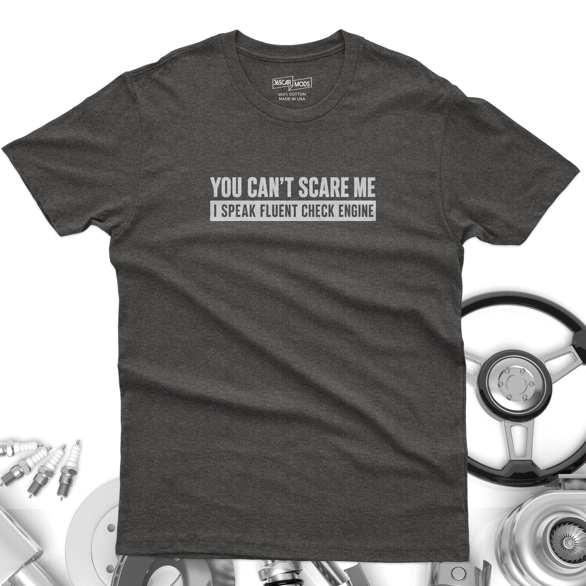 Minimalist Check Engine shirt navy | Automotive humor shirt | 365CarMods