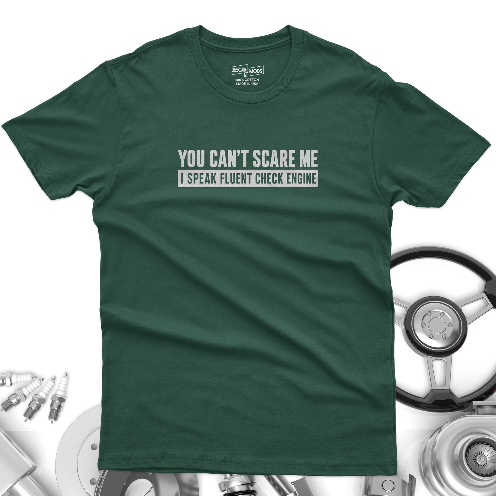 Minimalist Check Engine shirt dark chocolate | Petrolhead shirt | 365CarMods