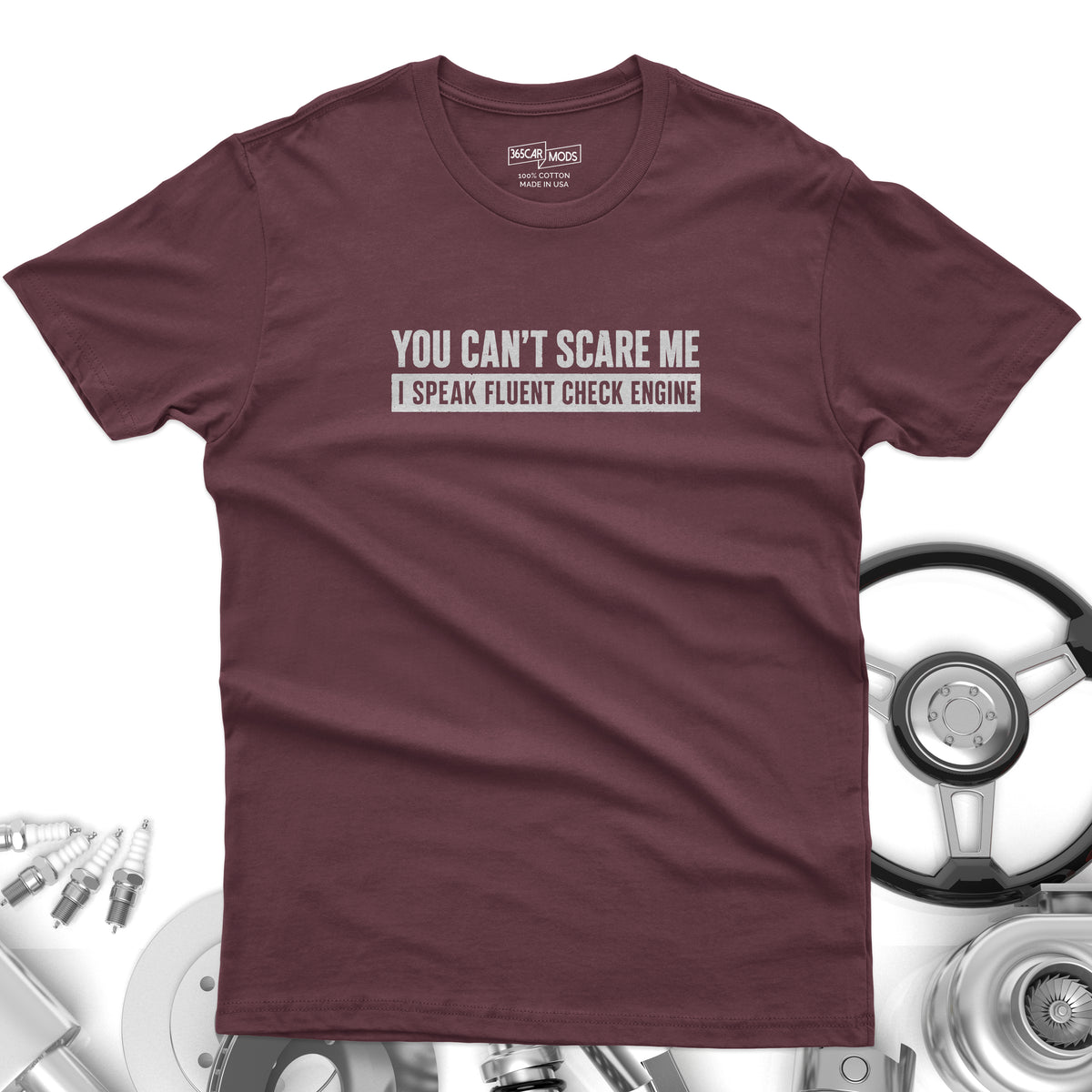 Minimalist Check Engine T-Shirt | Bold Car Repair Humor Tee