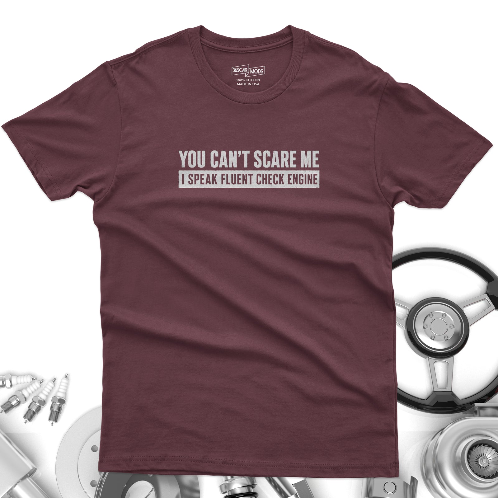 Minimalist Check Engine T-Shirt | Bold Car Repair Humor Tee