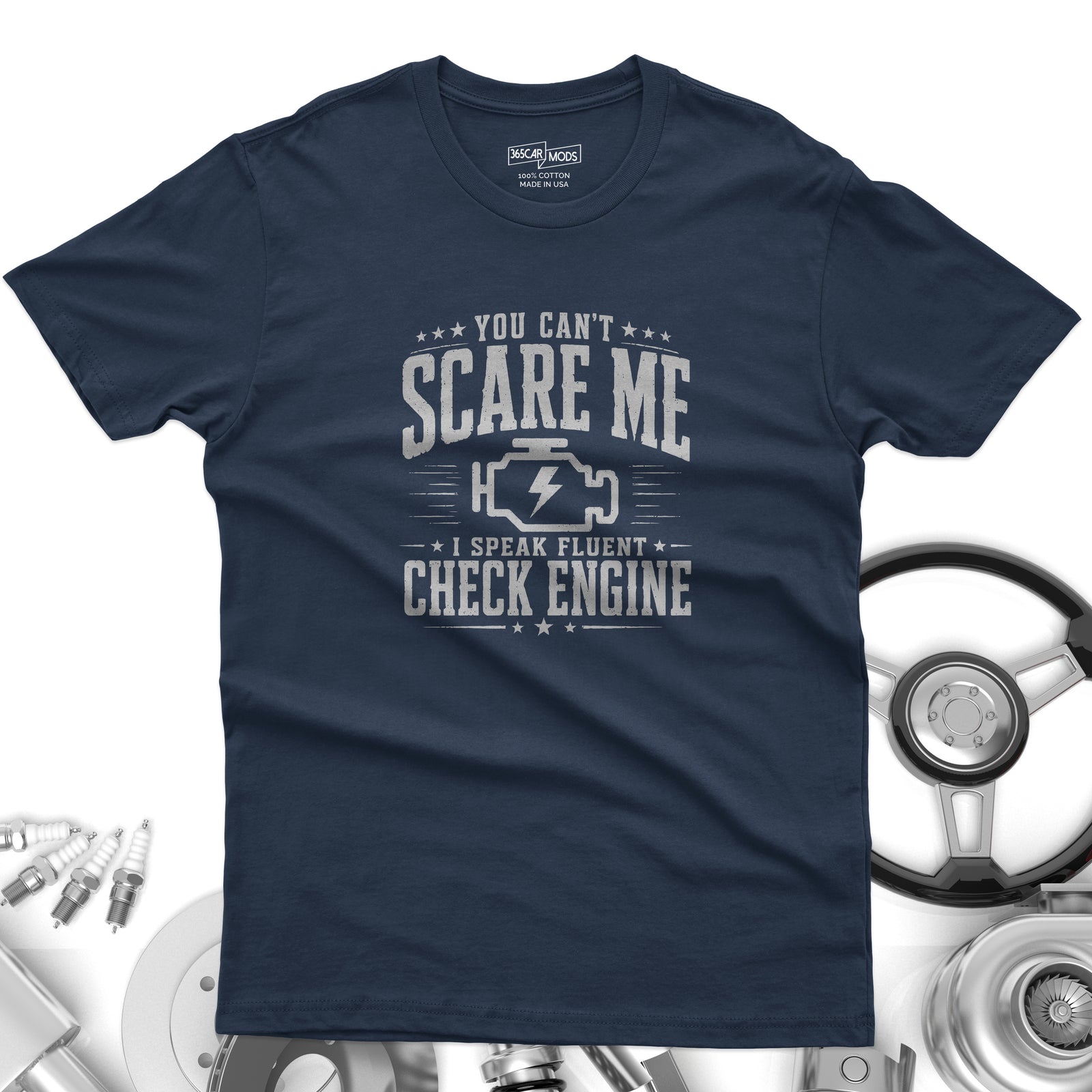 Vintage Check Engine T-Shirt | Distressed Car Guy Gift Tee