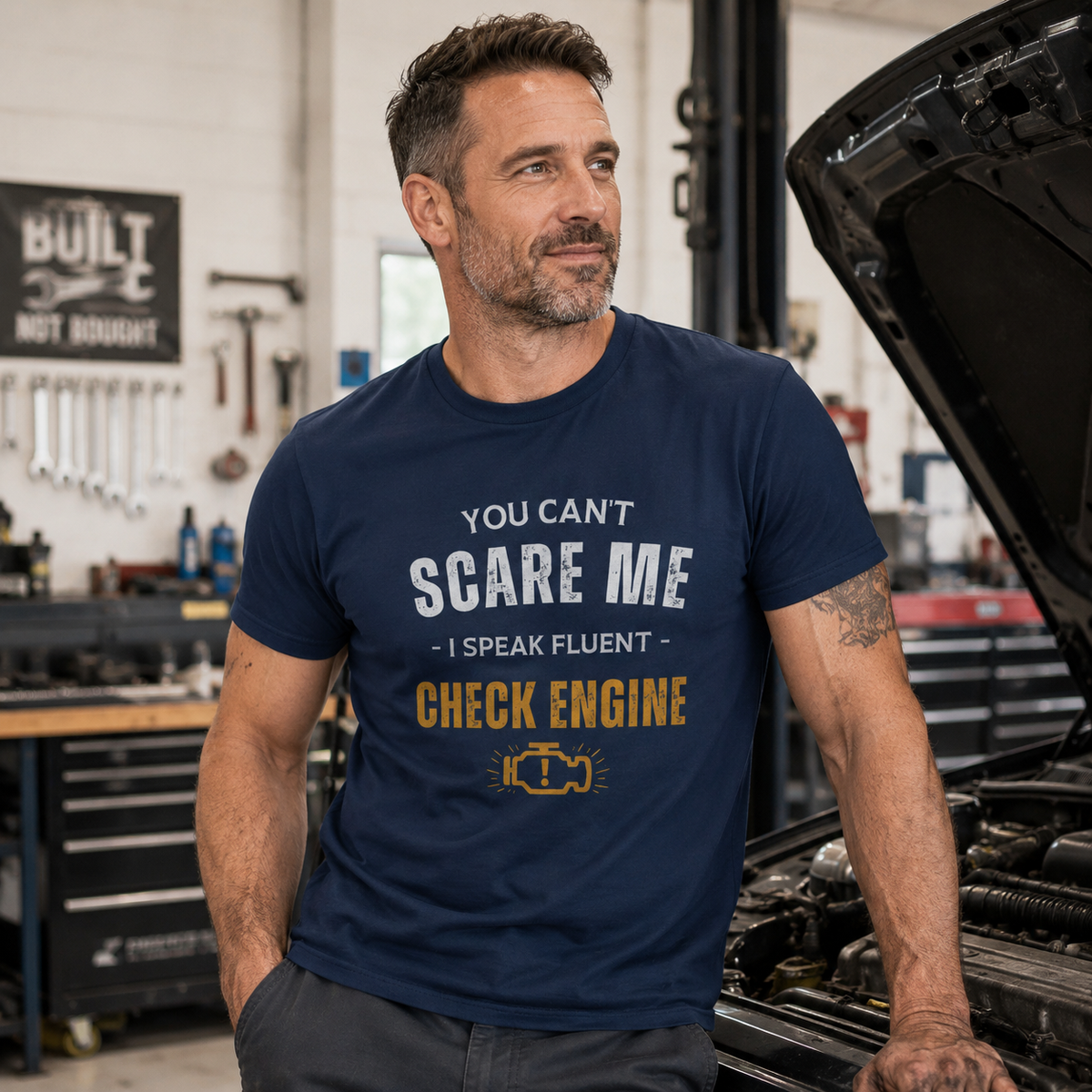 Funny Check Engine shirt sand | Car lover gift tee | 365CarMods