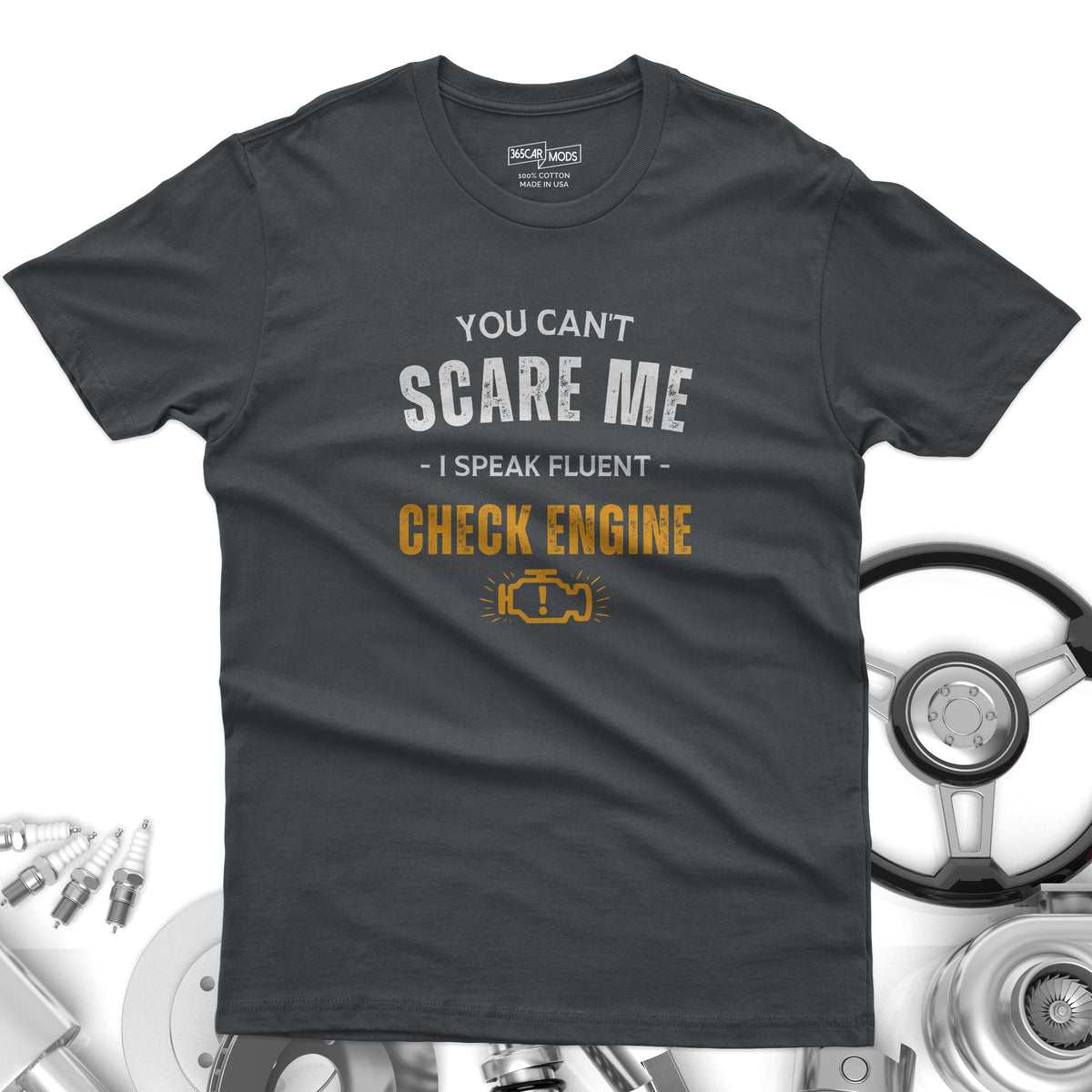 Funny Check Engine shirt ash | Garage humor tee | 365CarMods