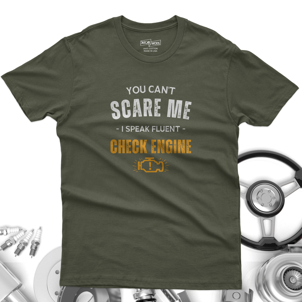Funny Check Engine shirt dark heather | Car enthusiast gift | 365CarMods
