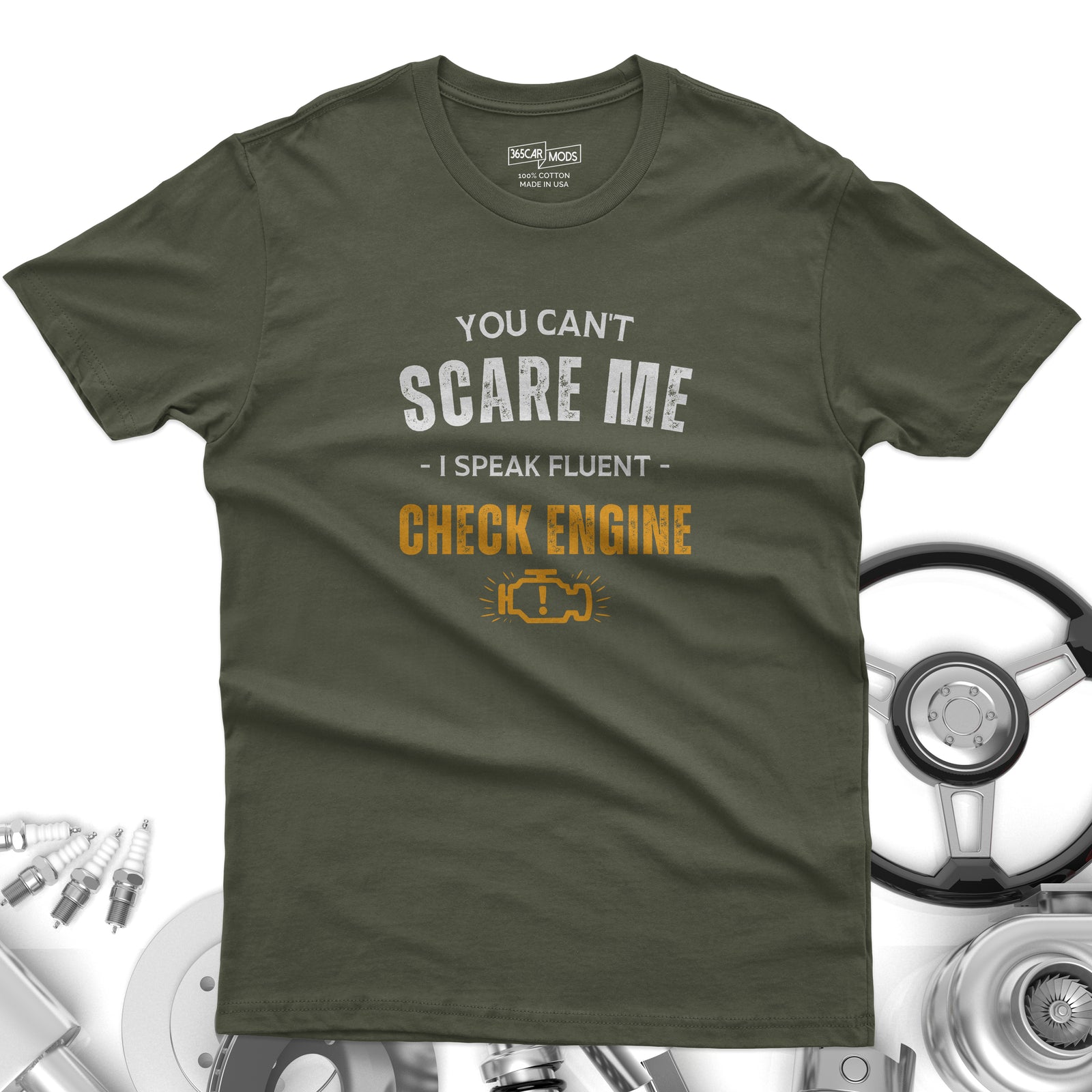 Funny Check Engine shirt dark heather | Car enthusiast gift | 365CarMods