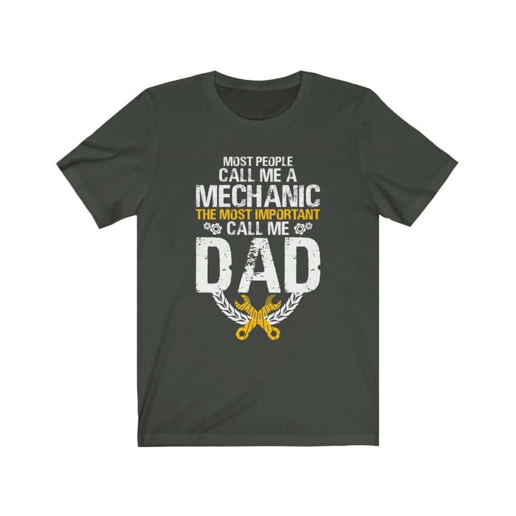 father's day gift t-shirt, mechanic dark grey tshirt with saying, funny mechanic tee, the best father's day gift