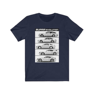 Supra Japanese cars printed on Navy car t-shirt, JDM tee, car guy gift, car lover, car fan, car enthusiast, petrolhead, JDM lover, boyfriend gift idea