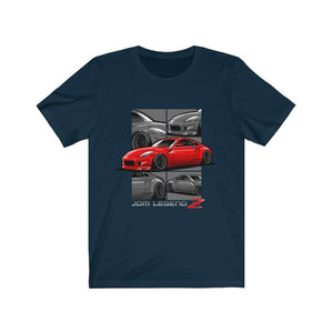 Red Japanese car printed on navy car t-shirt, JDM tee, car guy gift, car lover, car fan, car enthusiast, petrolhead, JDM lover, boyfriend gift idea