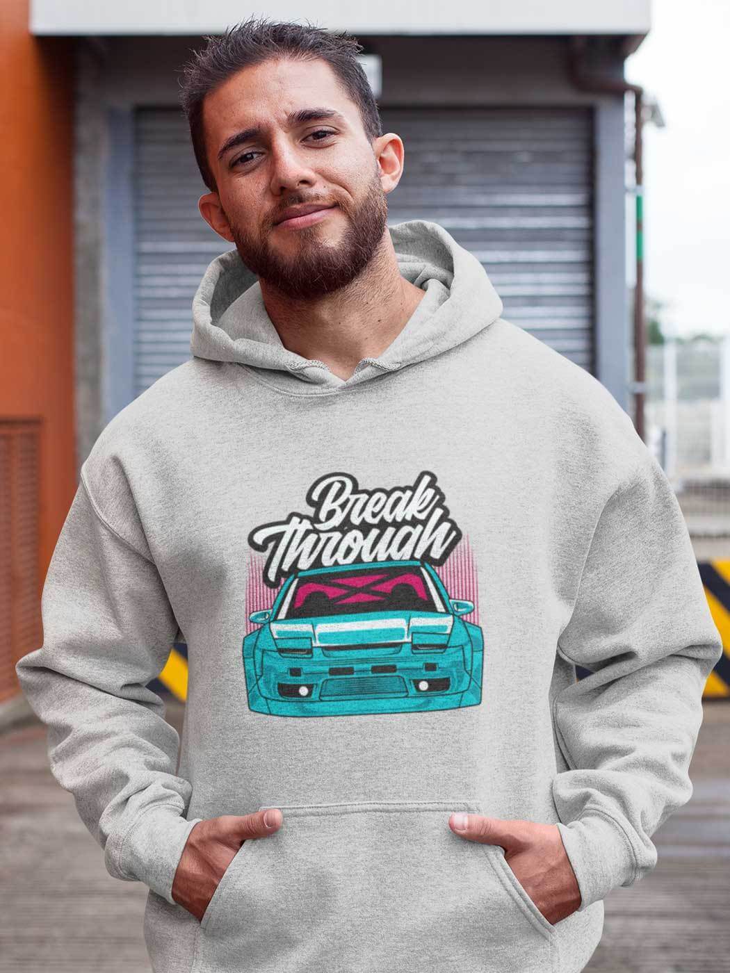 Japanese sports car printed on athletic heather car hoodie, JDM hooded sweatshirt, car guy gift, car lover, car fan, car enthusiast, petrolhead, JDM lover, boyfriend gift idea