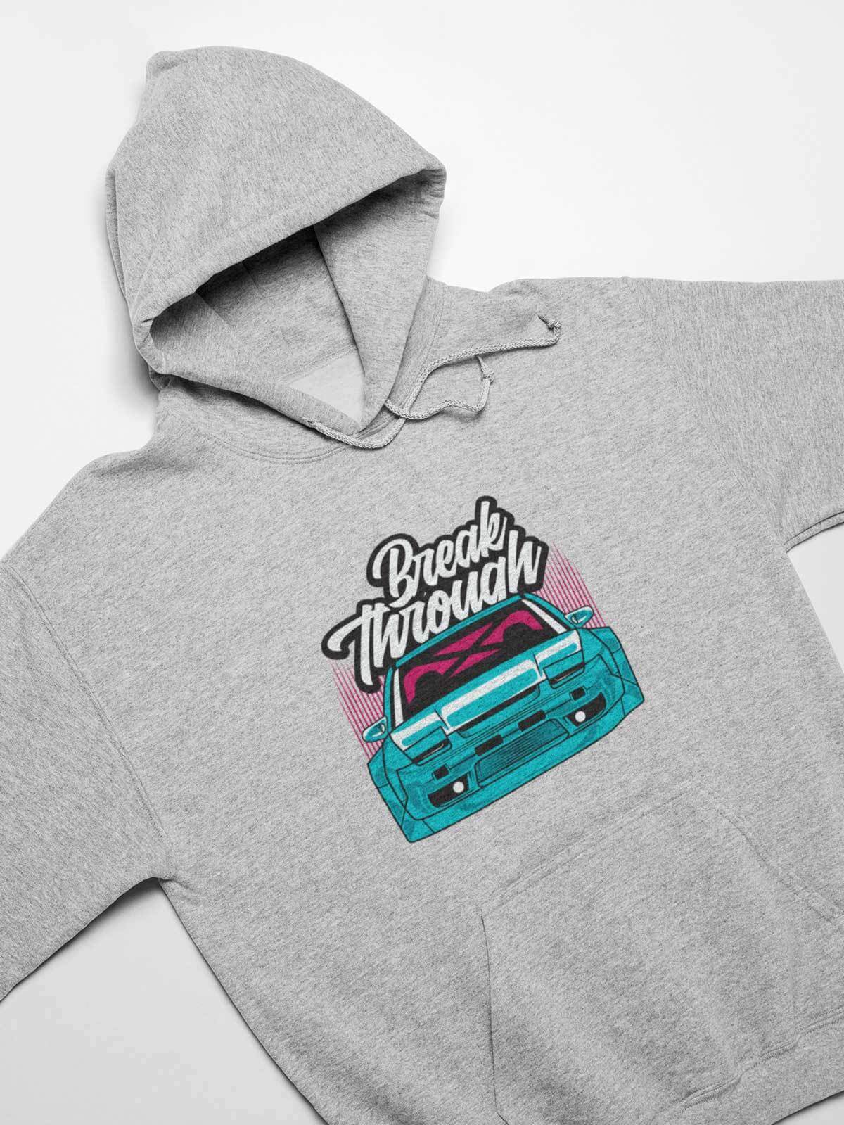 Japanese sports car printed on athletic heather car hoodie, JDM hooded sweatshirt, car guy gift, car lover, car fan, car enthusiast, petrolhead, JDM lover, boyfriend gift idea