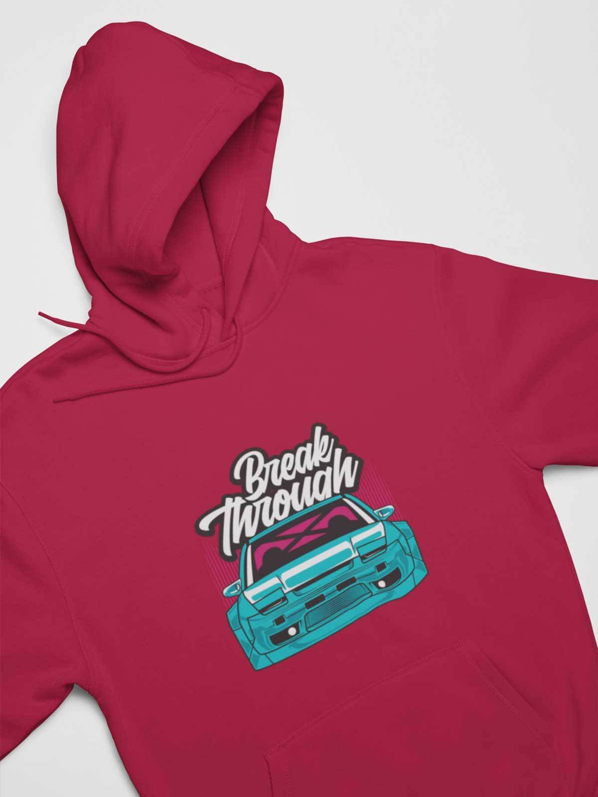 Japanese sports car printed on red car hoodie, JDM hooded sweatshirt, car guy gift, car lover, car fan, car enthusiast, petrolhead, JDM lover, boyfriend gift idea