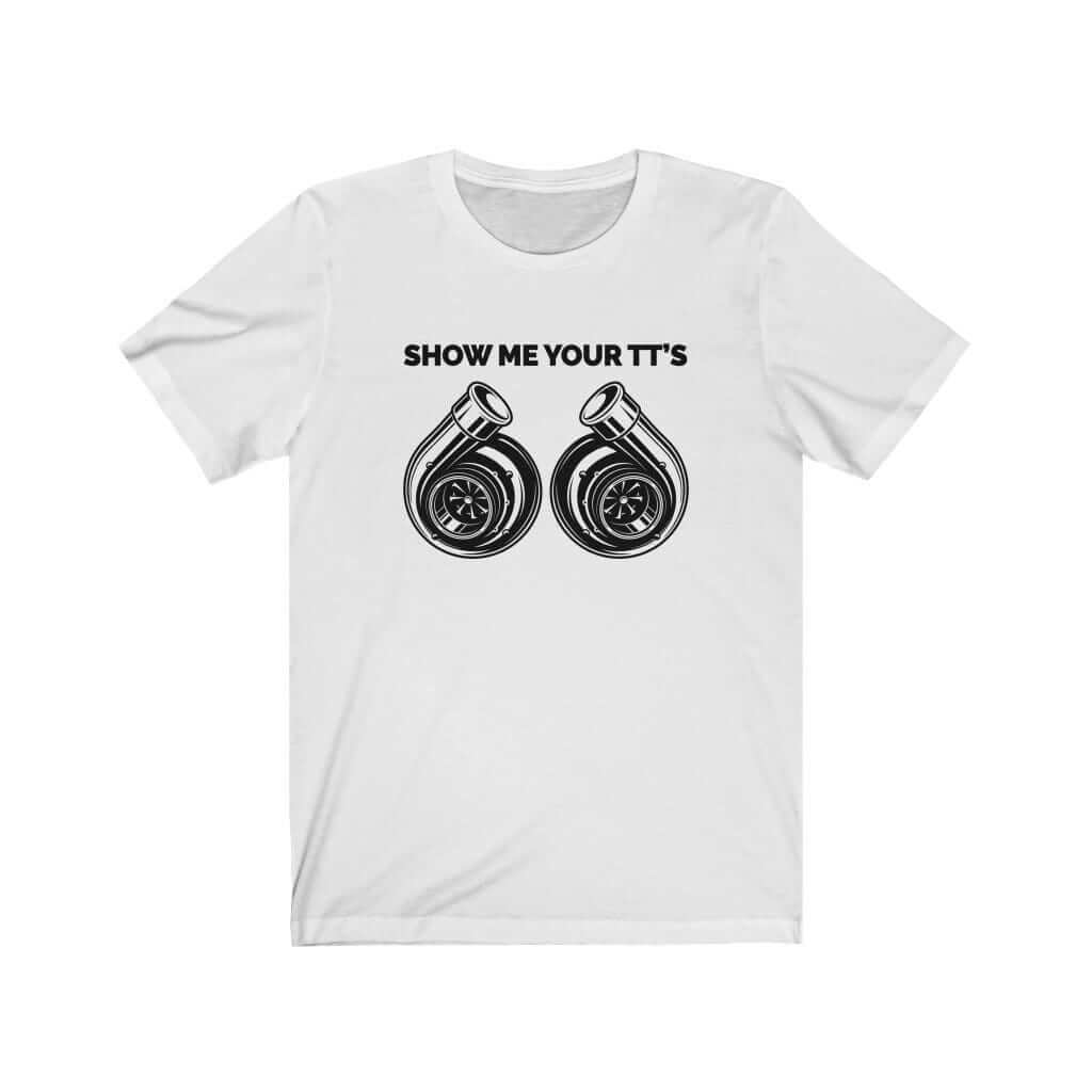 funny white t-shirt for car guys, car t-shirt for car lovers, turbo, jdm t-shirt
