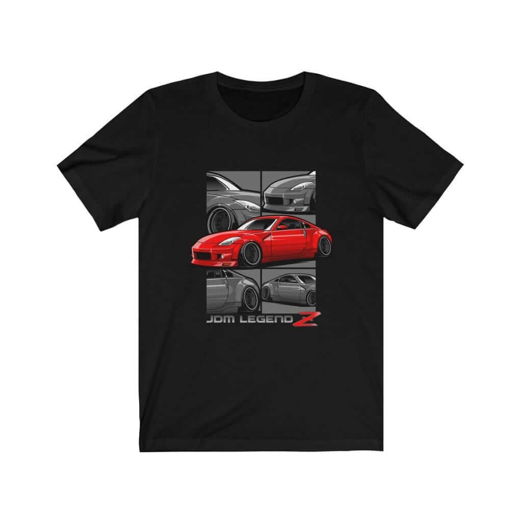 Red Japanese car printed on black car t-shirt, JDM tee, car guy gift, car lover, car fan, car enthusiast, petrolhead, JDM lover, boyfriend gift idea
