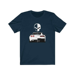 Muscle car printed on navy car t-shirt, american muscle car tee, car guy gift, car lover, car fan, car enthusiast, petrolhead, hot rod lover, boyfriend gift idea